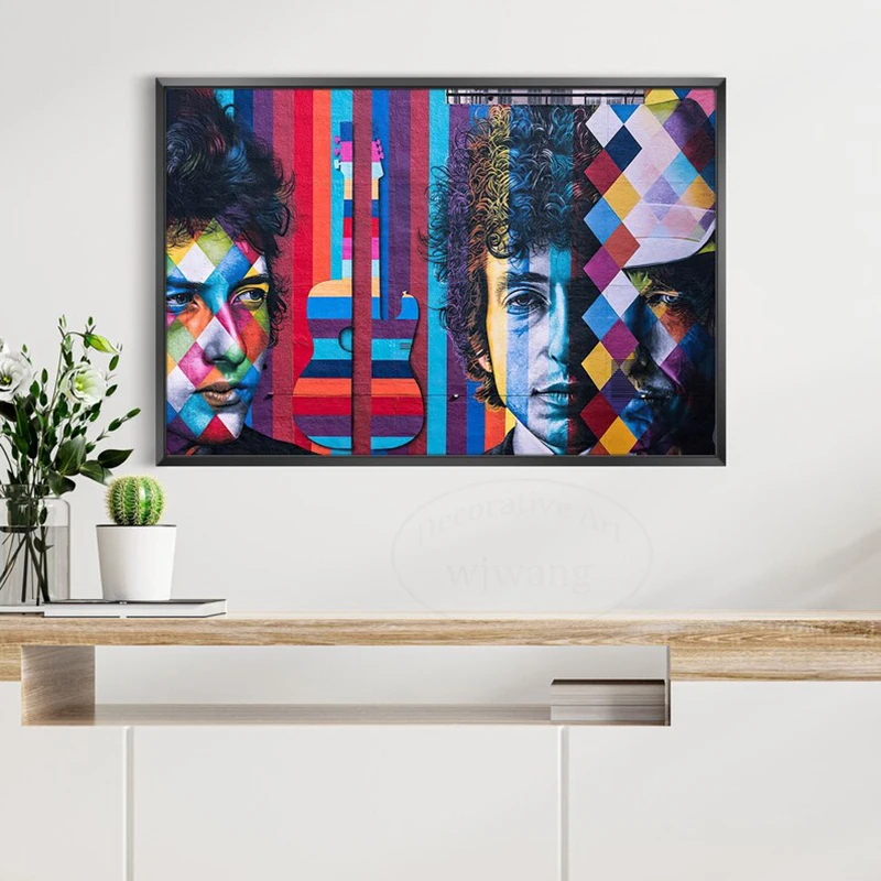 

Guitar Character Portrait Graffiti Poster Wall Art Canvas Painting HD Print Abstract Pictures Prints for Living Room Home Decor