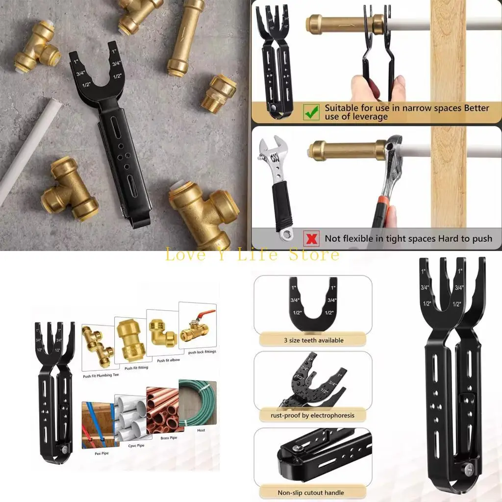 

L74C Ergonomic Water Pipe Disconnect Tongs Pliers Tool For Brass Push Fit Systems 3 Size Integration Easy Hand Operation