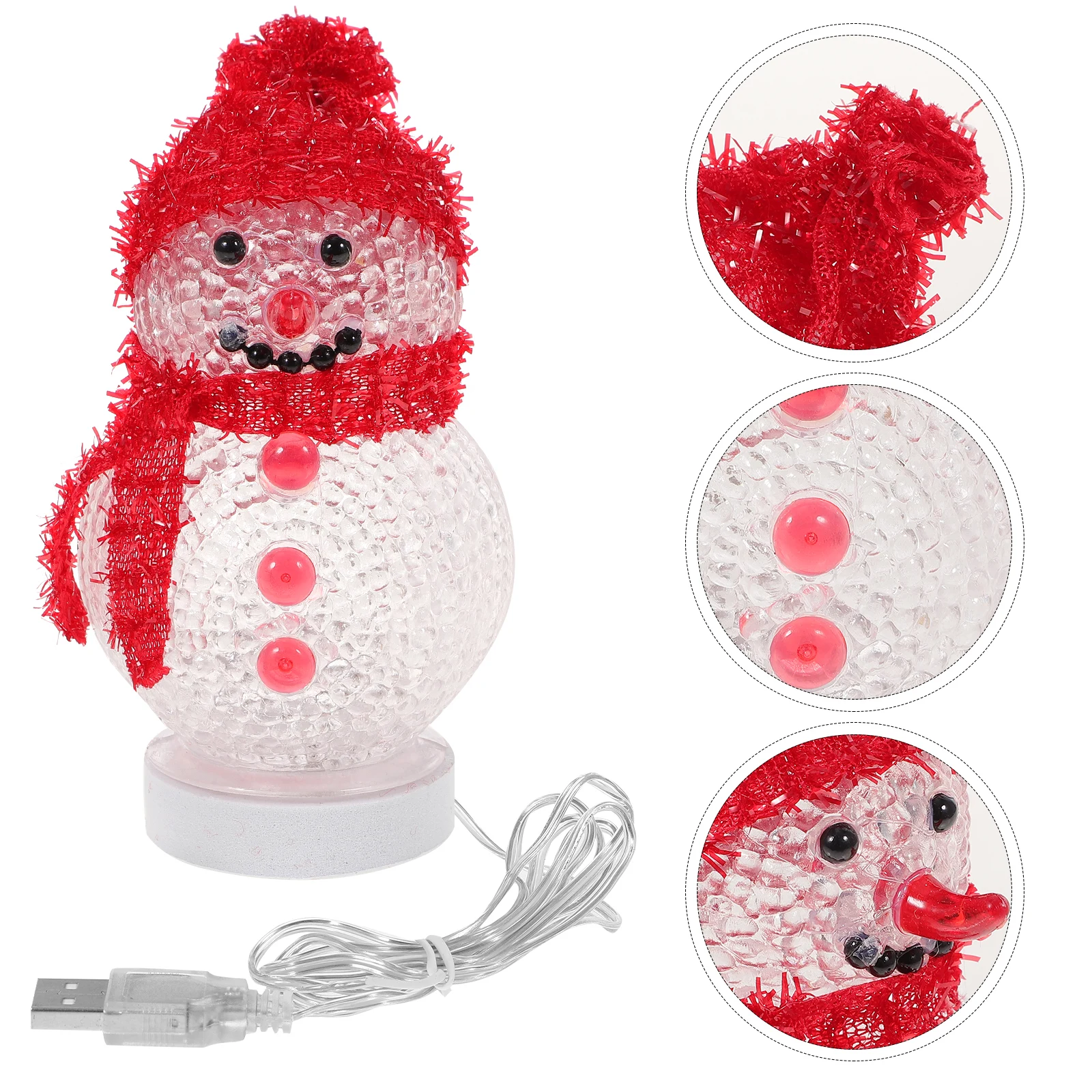 

2pcs Snowman Desktop Snowman Desktop For Christmas Home Bedroom Home Decor Lamp Table Lamp Decor Table Decoration Gift