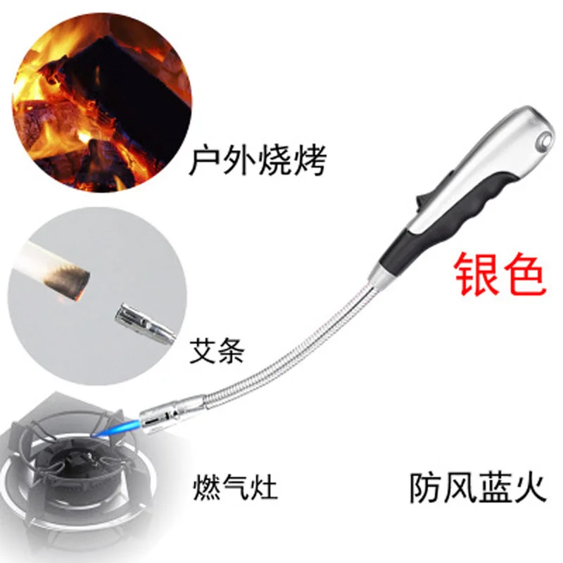 Open Flame Lighter, Kitchen Incense Burner, Candle Barbecue Igniter, Family Assistant, 360 ° Metal Hose, Hot Selling, 2023