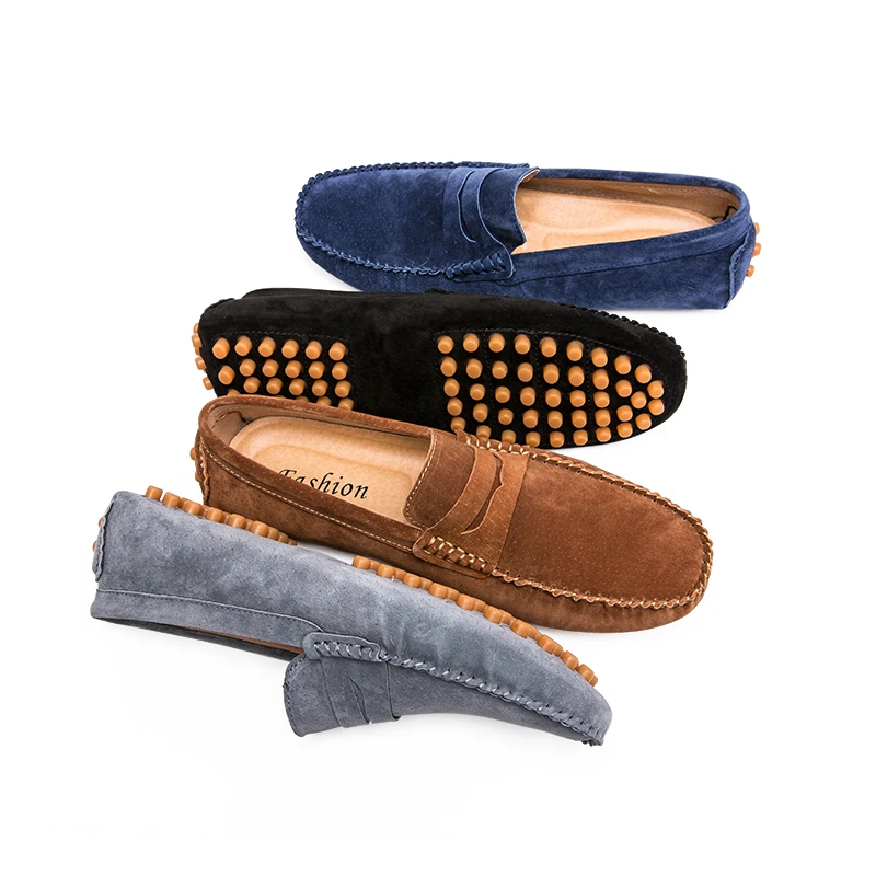 Winter Suede Leather Casual Slip On Shoes Men Loafers Moccasins Mocassin Homme Mocasines Hombre Autumn Men\'s Slip-ons Anti-Skid