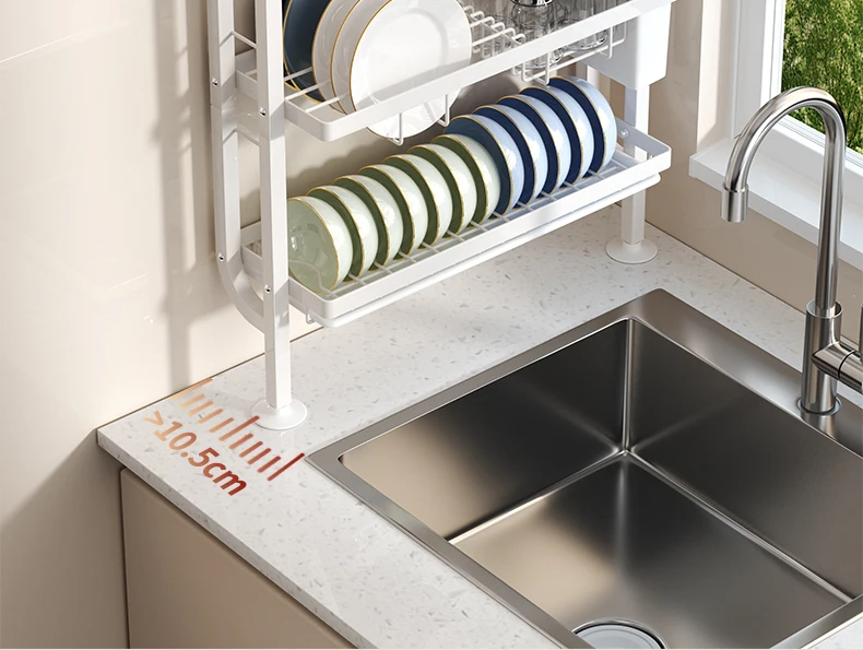 Kitchen rack, sink, narrow side drain, bowl rack, no punching, put dishes on the wall