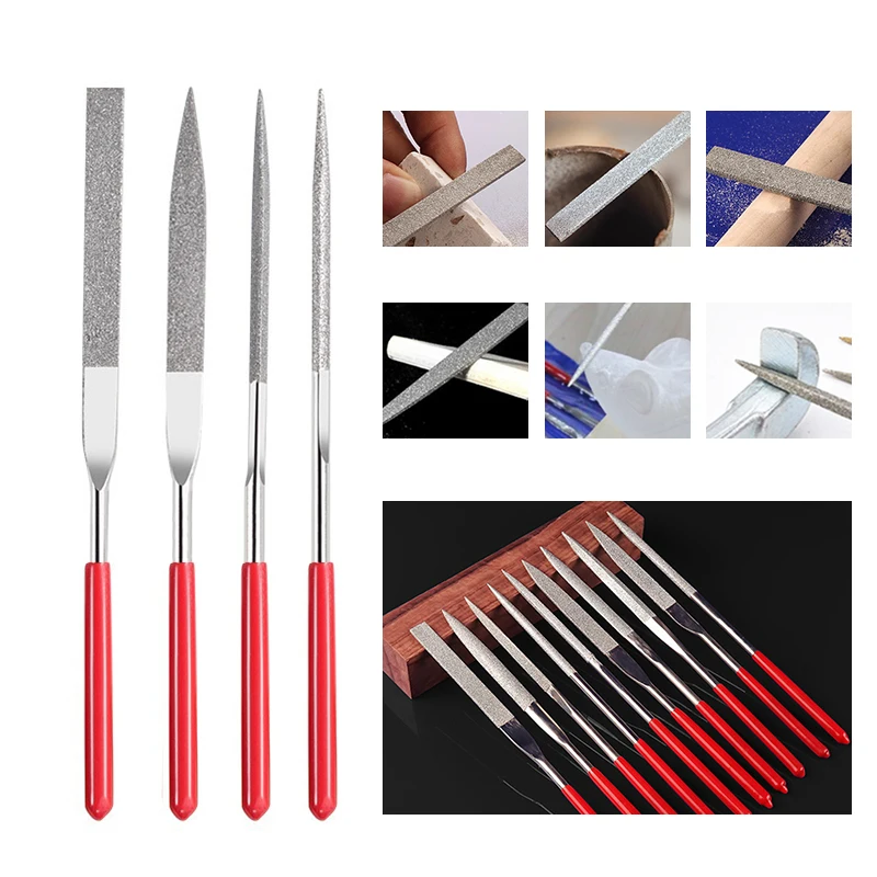 10Pcs/Set Diamond Needle File Set For Jewelry Metal Wood Ceramic Glass Stone Craft Sharping Working Hand Carving Tool