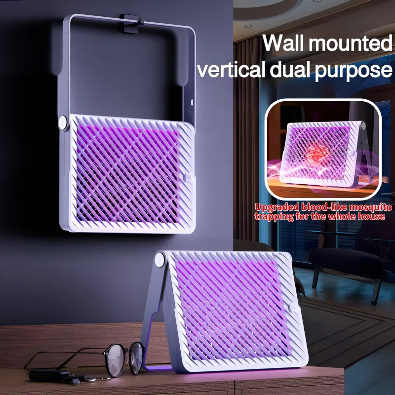 2 in 1 Electric Shock Mosquito Killer Lamp Usb Household Rechargeable Wall-mounted  Mosquito Killer Lamp for Indoor, Patio，Hotel