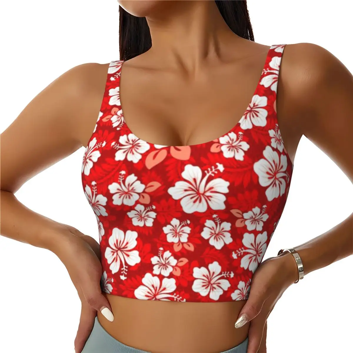 Postpartum Fitness Top Hawaiian Aloha Shirt Pattern Ed Road Cycling Padded Sports Vest