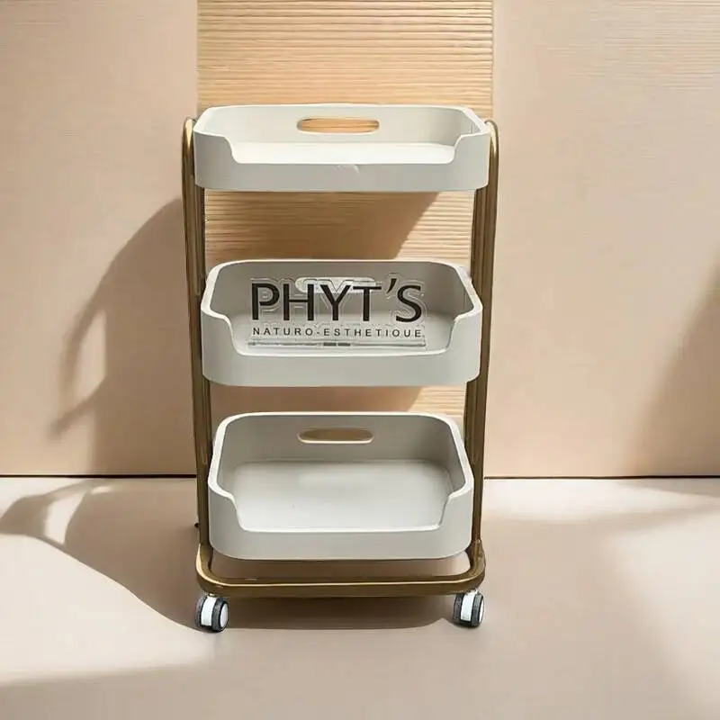 

Glamour Simple Portable Salon Trolley Rotating Storage Beauty Trolley Cart Luxury Modern Carritos Organizadores Salon Furniture
