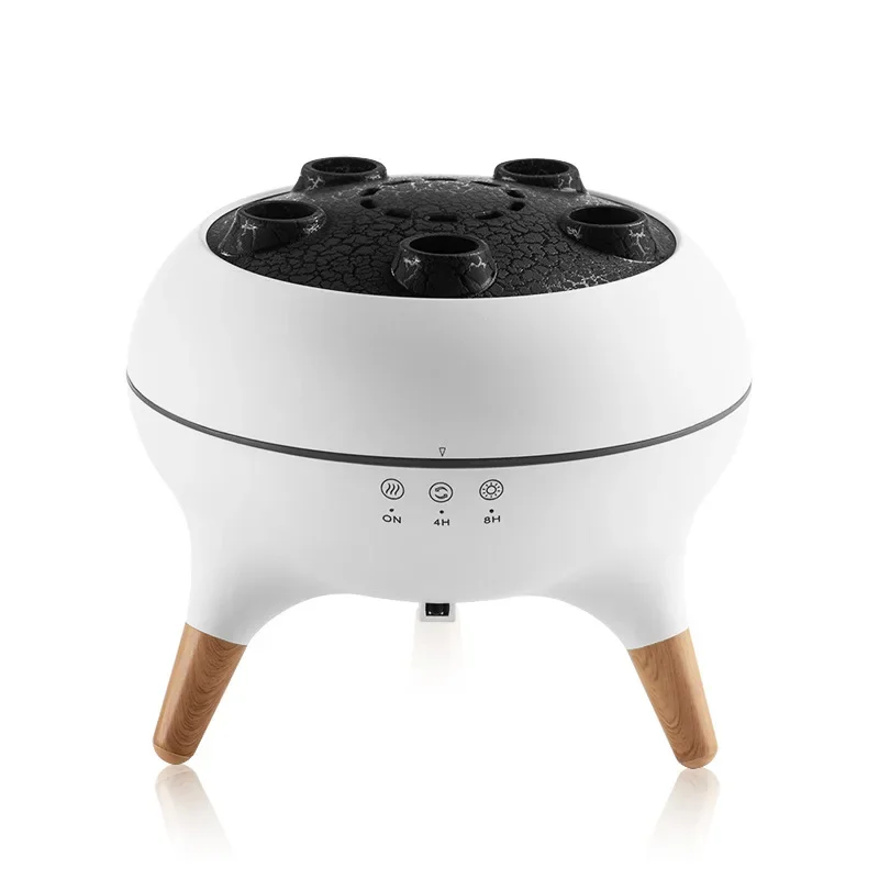 Flame mist ring aromatherapy humidifier, jellyfish dynamic lantern wood grain essential oil porous diffuser aromatherapy machine