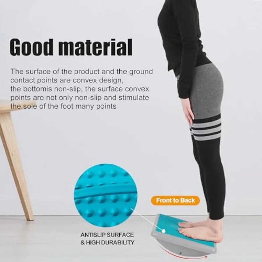 バランスボード 背中ストレッチ付き ウォブルボード 子供と大人用 滑り止めロッカーボード 理学療法用 コアトレーナー