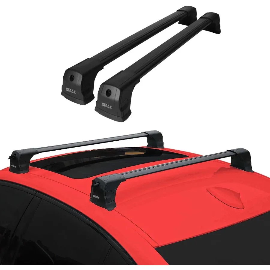 Lockable Roof Rack Cross Bars for Mazda 3 Hatchback 20102013 with 165Lbs Capacity Black Aluminium 2Pcs Compatible with Fixpoint