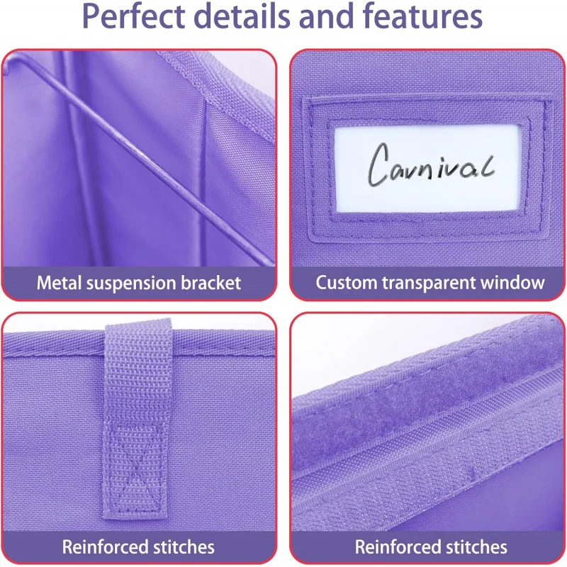 Desktop File Organizer Box,Collapsible Hanging Filing Box,Home Office Document Storage Organizer with Front Pocket and Handles,