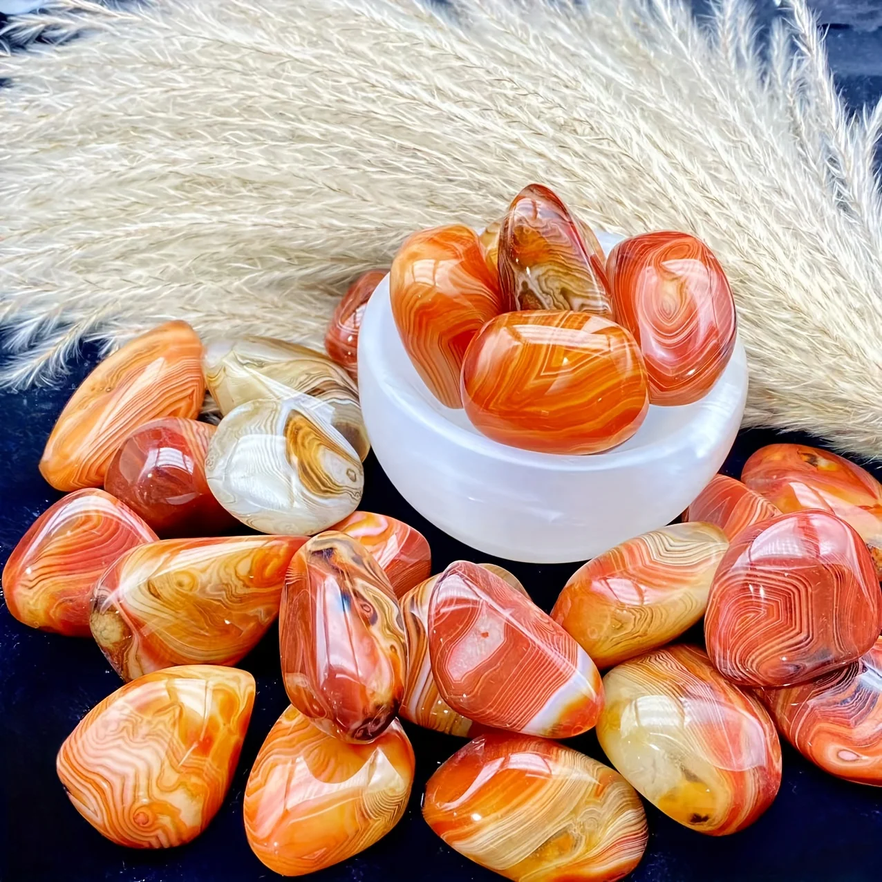 Random Natural Sardonyx Palm, Natural Polished Agate Palm Stone, Healing Crysta