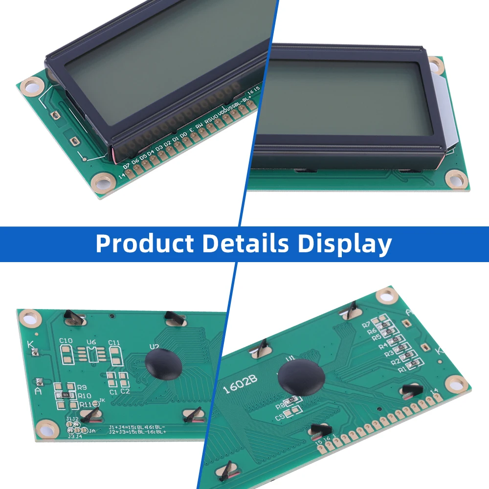 European Orange Light Black Letters LCD1602B LCD Display Screen 1602 LCD 122*44*13.5MM ST7066U Large Character LCD Display