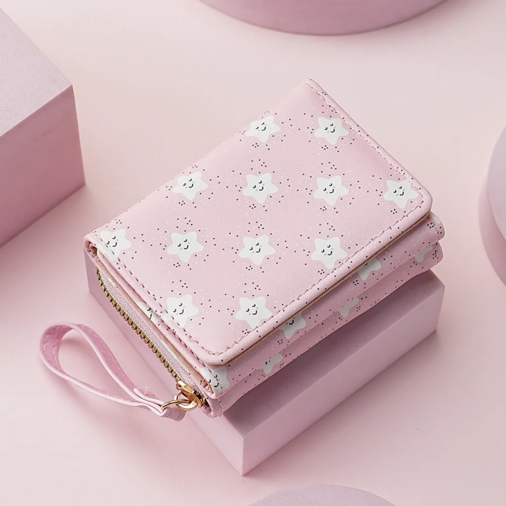 

Smile Pattern Folding Wallet Portable Outdoor Everyday Use Party Women Card Holder Wallet Money Bag Coin Purse Storage Organizer