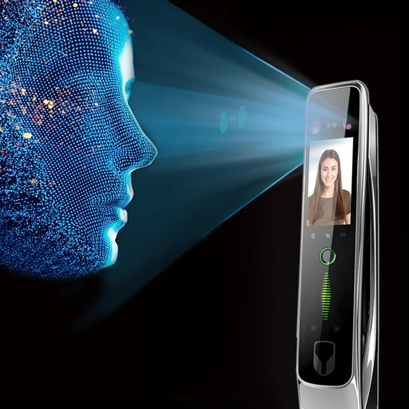 3D Face Recognition Palmprint Smart Electronic Lock Automatic Anomaly Detection AI Intelligent Home Office Fingerprint Door Lock