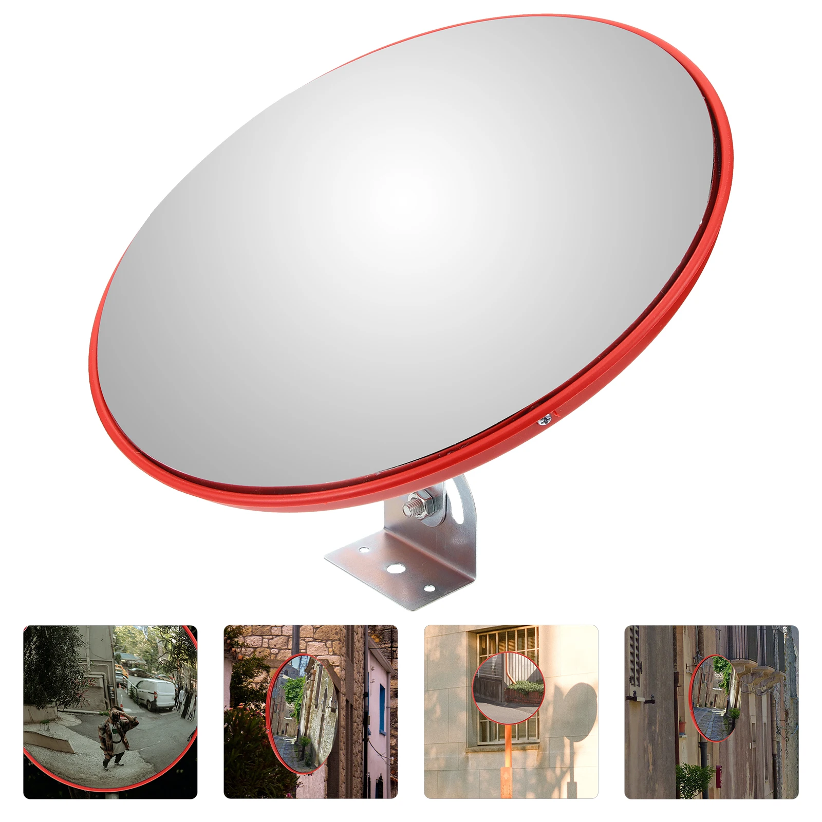 

Wide Angle Traffic Convex Mirror 30CM Black Mounting Base Indoor Outdoor Garage Driveway Corner Anti Theft Lens
