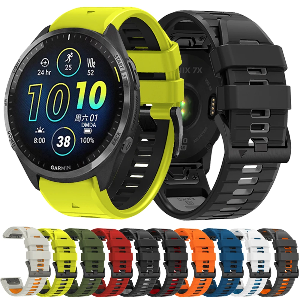 Quick Fit Uhrenarmband für Garmin Fenix 7X 7 Pro 6 6X/Instinct 2X/Forerunner 965 955 935 S70 Uhrenarmband 26 mm 22 mm Silikonarmband