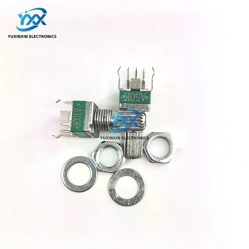 2PCS R097 RK097 전위차계 수직 단일 링크 브래킷 15mm 기어 없음, 3핀 A100K A10K A50K/B10K 2K 5K 50K 100K 250K 500K 1M