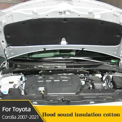 For Toyota Corolla Sedan 2007 to 2019 2020 2021 Front Hood Engine Sound Insulation Pad Cotton Soundproof Cover Thermal Heat Mat