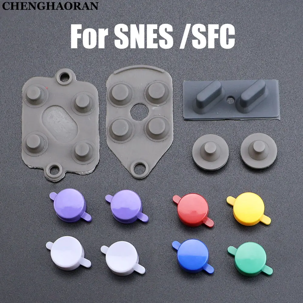 

Replacement Rubber Conductive Button Silicone Pads For For SNES Super NES SFC Controller Plastic A B X Y Buttons