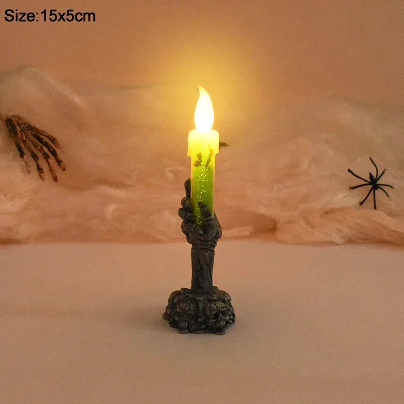 Halloween LED Ghost Candle Light Halloween Happy Party Decor Candle Light Gift Home Horror Prop Pumpkin Skeleton Han Light