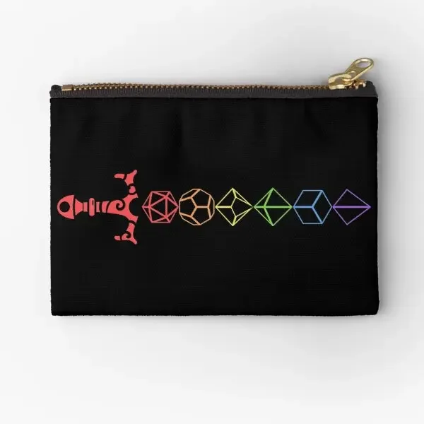 

Rainbow Polyhedral Dice Sword Tabletop R Zipper Pouches Women Pocket Packaging Small Money Panties Coin Pure Wallet Men