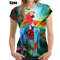 Women Casual Funny Parrot 3D Printed T Shirt Streetwear Harajuku Short Sleeve Hip Hop Tees Top Shirt