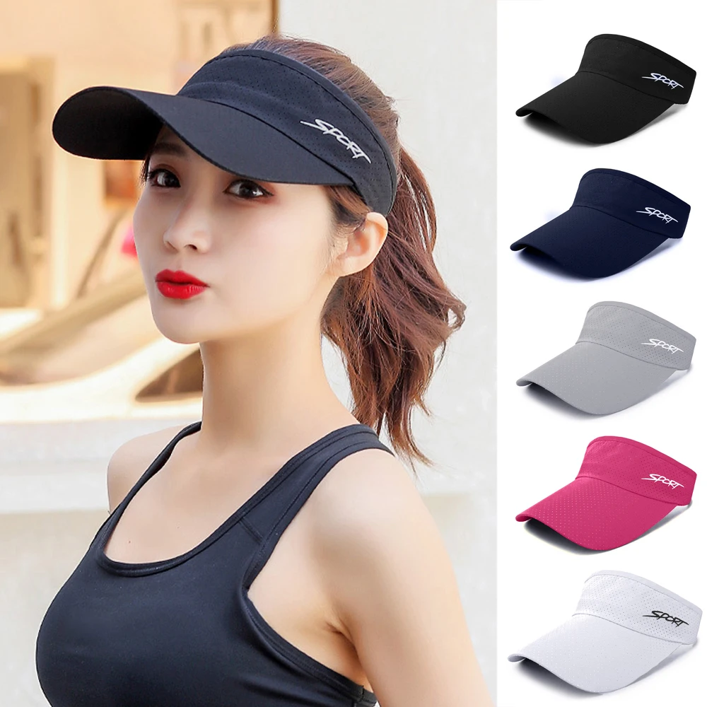 

Summer Sports Sun Hat UV Protection Visor Caps for Women Hollow Top Sunhats Floppy Cap Female Outdoor Sunscreen Caps Gorras