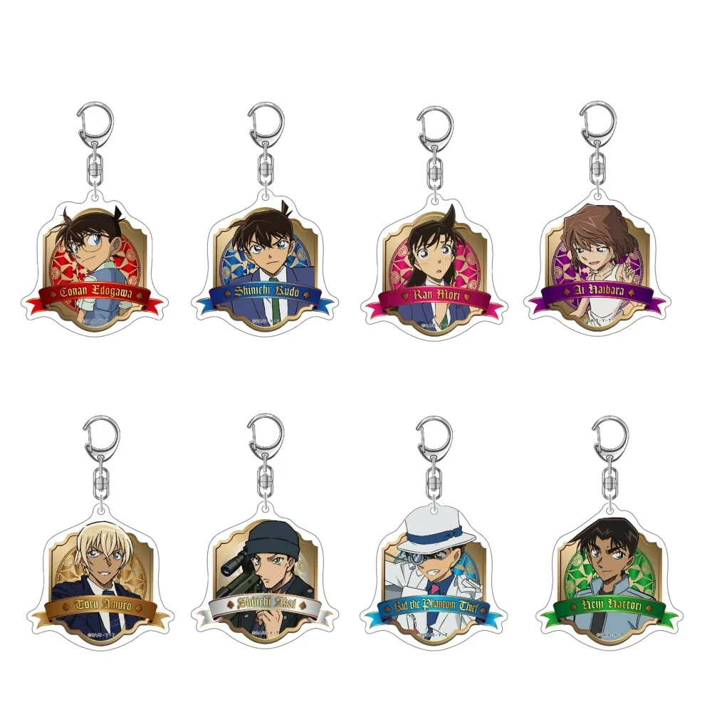 

6CM Detective Conan Acrylic Transparent Pendant Car Key Pendant Student Backpack Decoration Fun Cute Cartoon Children's Gift