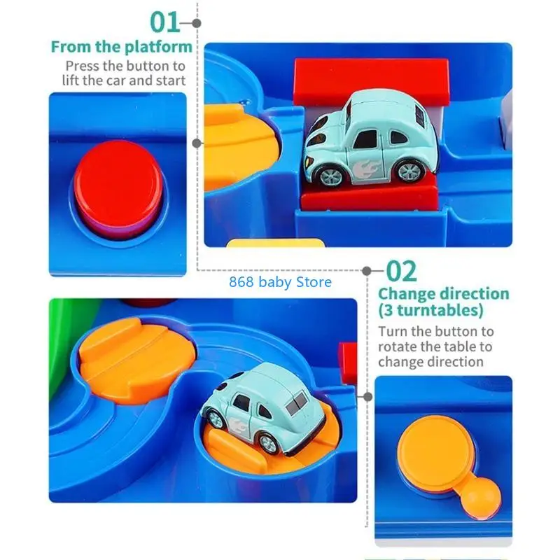 29EE Baby Kids Manual Train Track Puzzles Car Table Game Christmas Gifts for Child Education Toy