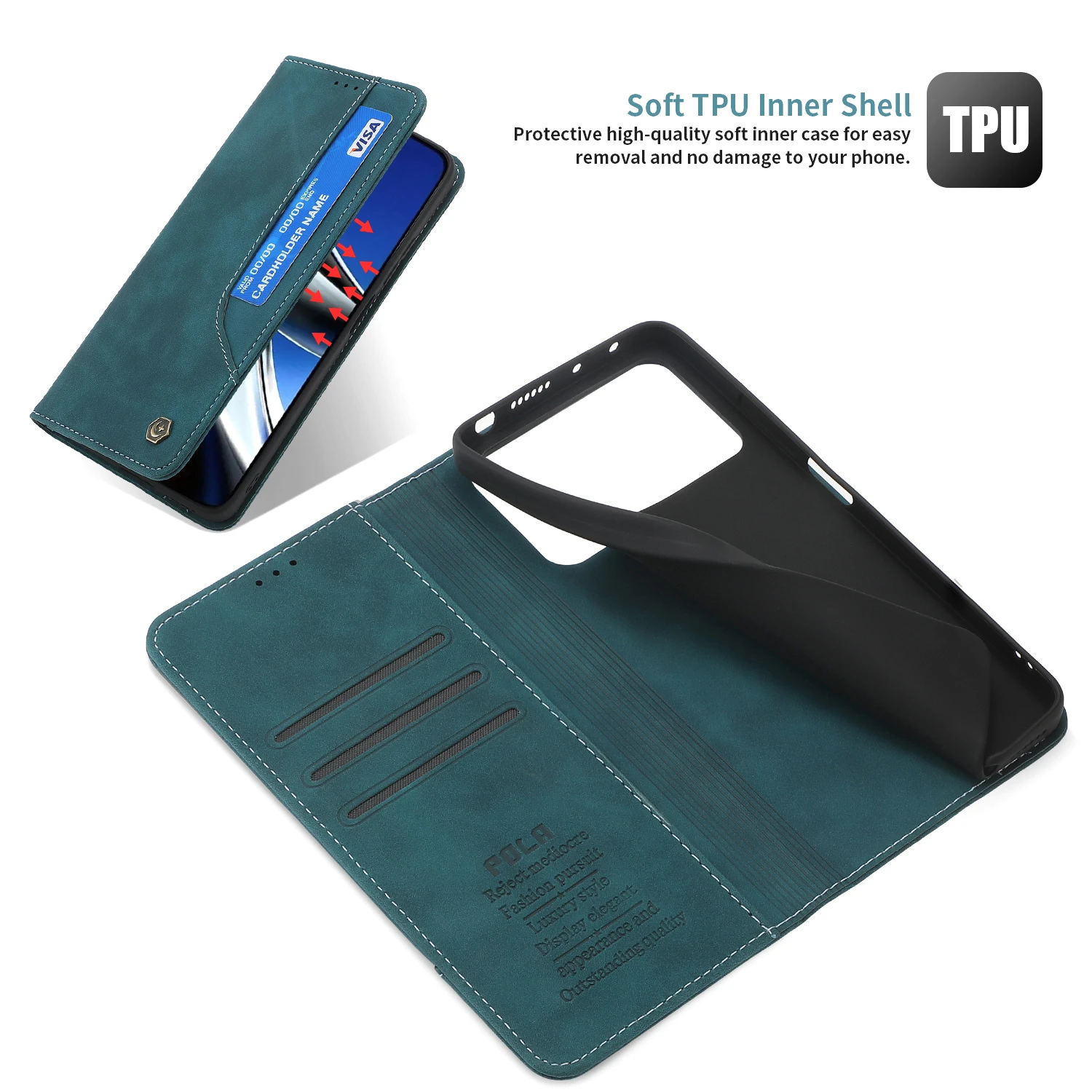 Skórzane etui na telefon Xiaomi Poco M4 Pro 4G M4Pro 2022 Flip Cover Mi Poco M 4 M4Pro Torby na telefon Magnetic Card Holder Book Style Wallet