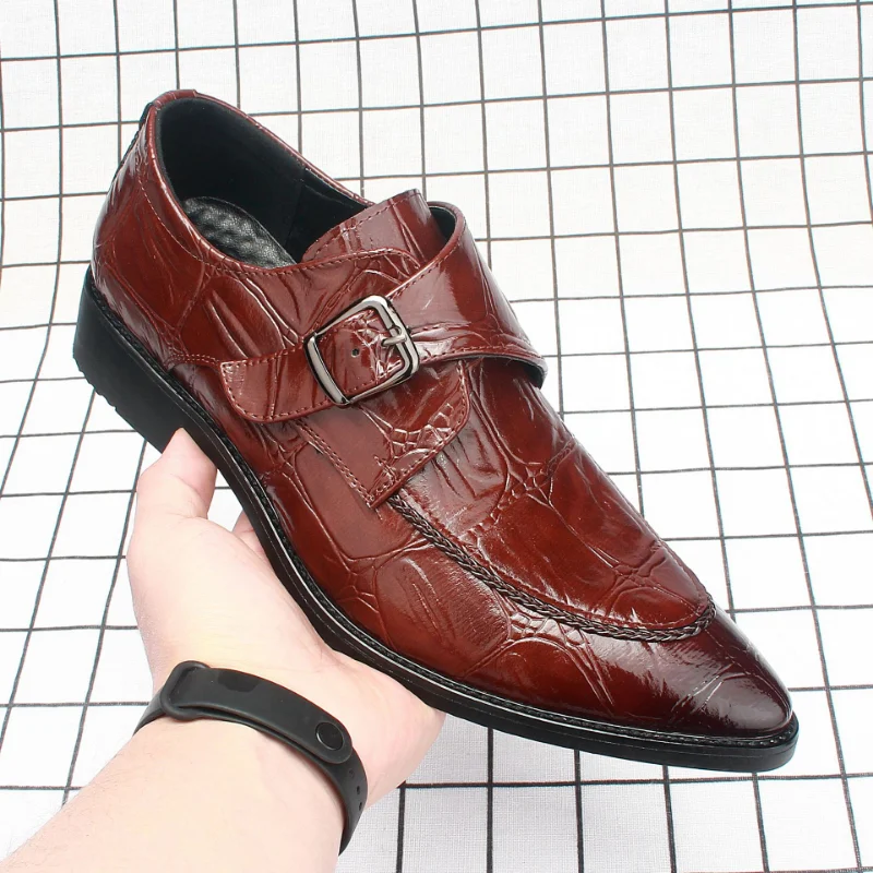 Fashion New Big Size Leather Shoes Casual Tide Shoes Formal One Foot Stirrup Men's Wedding British Leather Shoes D5163