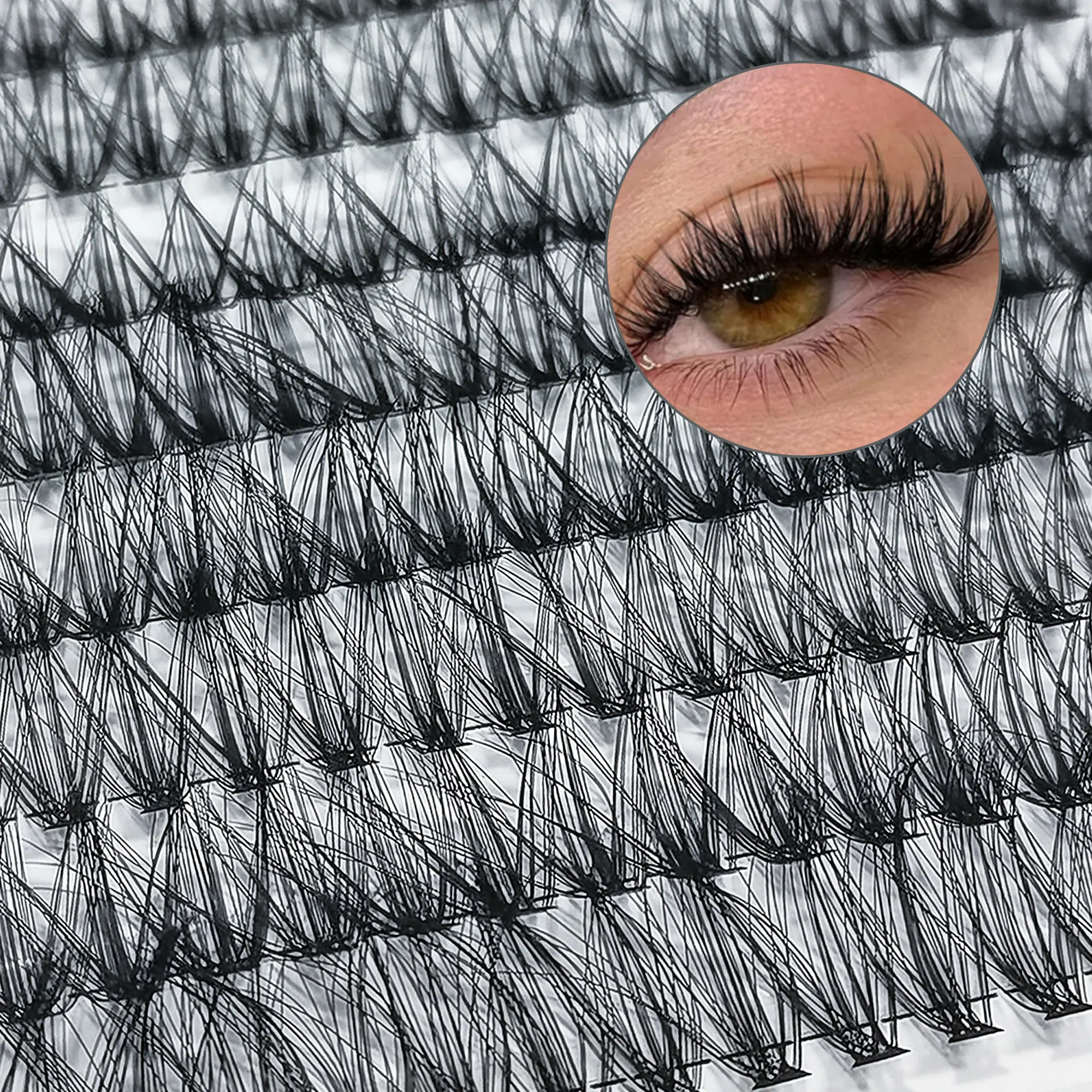 200 clusters van D I Y valse wimpers - 9-16 mm - delicate, natuurlijke, gekrulde en pluizige enkele wimpers