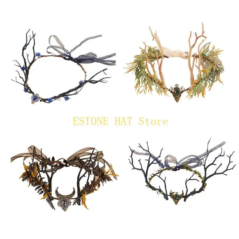 

49MF лесная ярмарка повязка для волос аксессуар для укладки волос с гибкими ветками безопасна для мероприятий на открытом и на