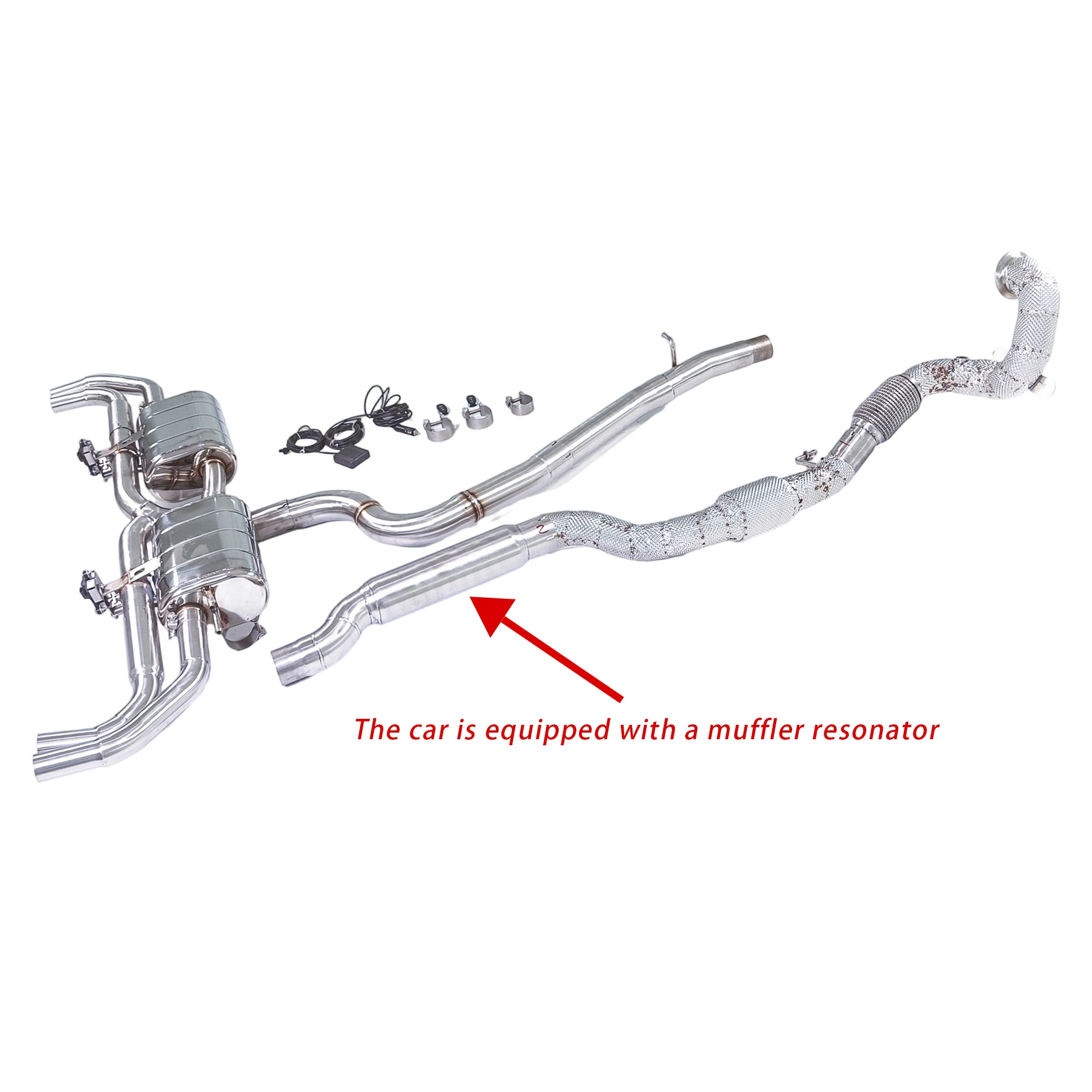 

GFC exhaust/For 2019-2024 Audi Q3 2.0T 4WD with cat resonator + Catback valve performance exhaust quad, matching RS Q3 rear lip