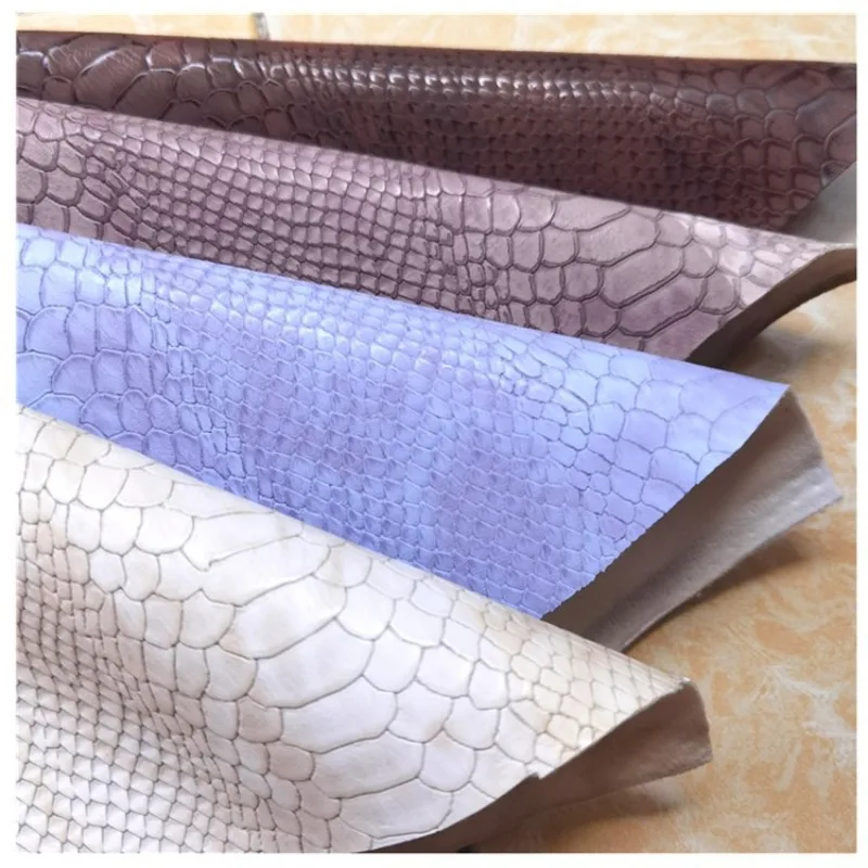 1 Yard Embossed Snake Textured Matte Alligator Gator Faux Synthetic Leather Fabric Material for Handbags DIY Craft Project