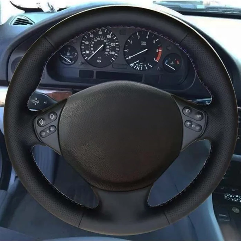 DIY Car Steering Wheel Cover Black Artificial Leather For BMW BMW E39 5 Series 1999-2003 E46 3 Series 1999-2005 E53 X5 E36 Z3