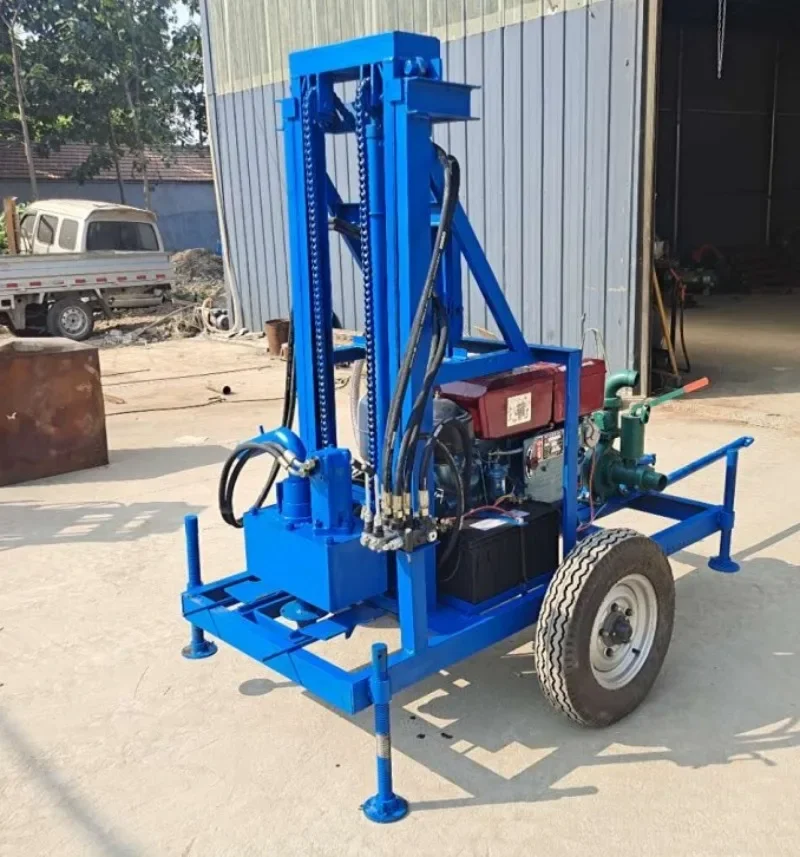 Top Drive Diesel Engine Hydraulic Portable Water Well Drilling Rig 300m Deep Dth Borehole Water Well Drill Rig Deep