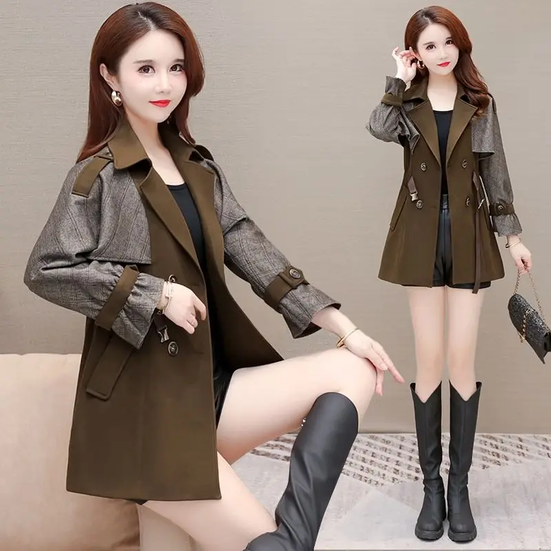 

Short windbreaker coat women's 2022 spring and autumn new fashion waist British style small slim slim top