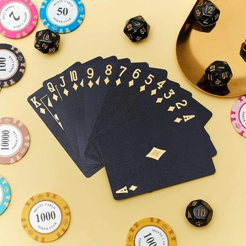Plastic Black Gold Playing Card Family gathering interaction Board games Poker Card Durable Waterproof Desktop Game Gifts