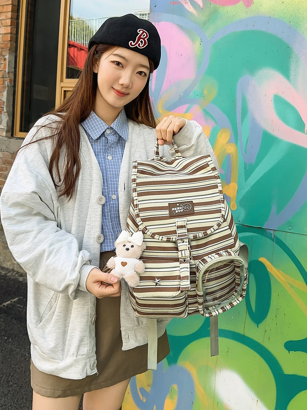 Оригинальный повседневный рюкзак в студенческом стиле, сумка через плечо, прозрачная женская сумка большой вместимости для кампуса