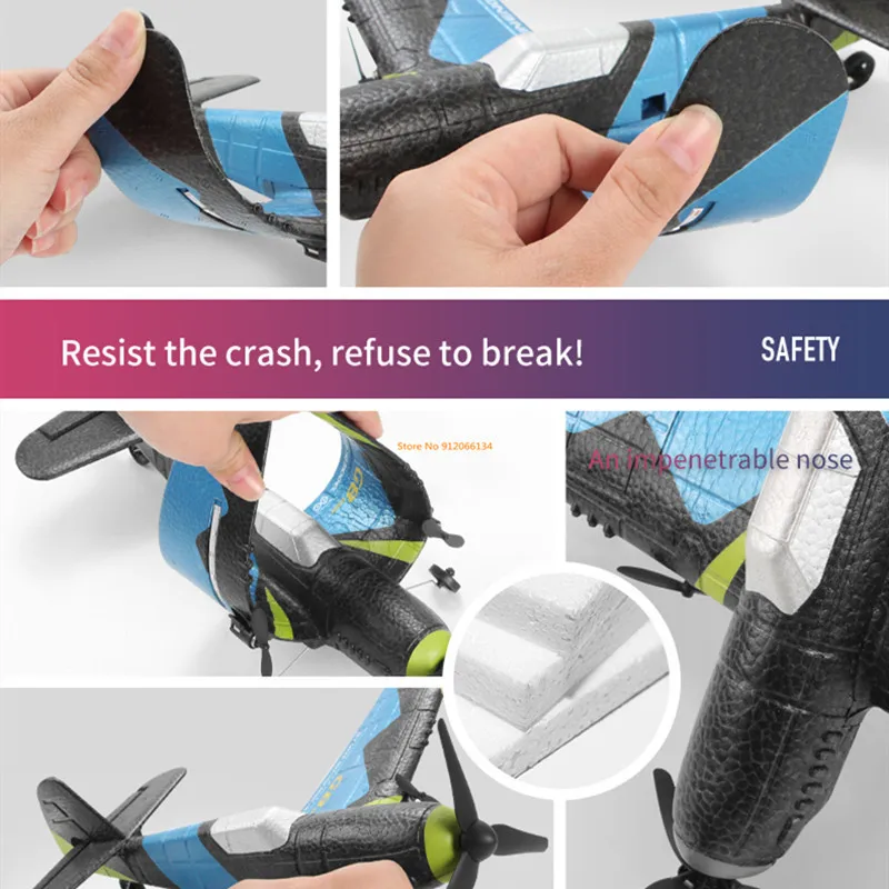 35CM Hand Throw Airplane 300M Radio Control RC Glider Simulation Model Controlled LED Lighting Waterproof Remote Control Plane
