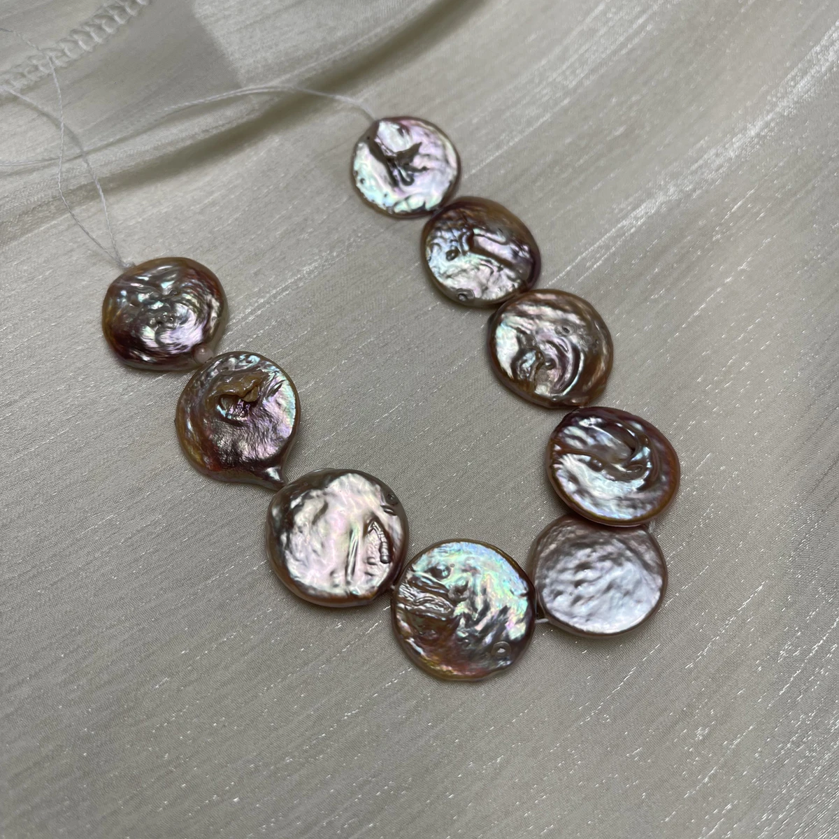 

1string 20x20mm Baroque Natural Freshwater Pearl Round Loose Beads Charms for DIY Women Men Necklace Jewelry Making Accessories