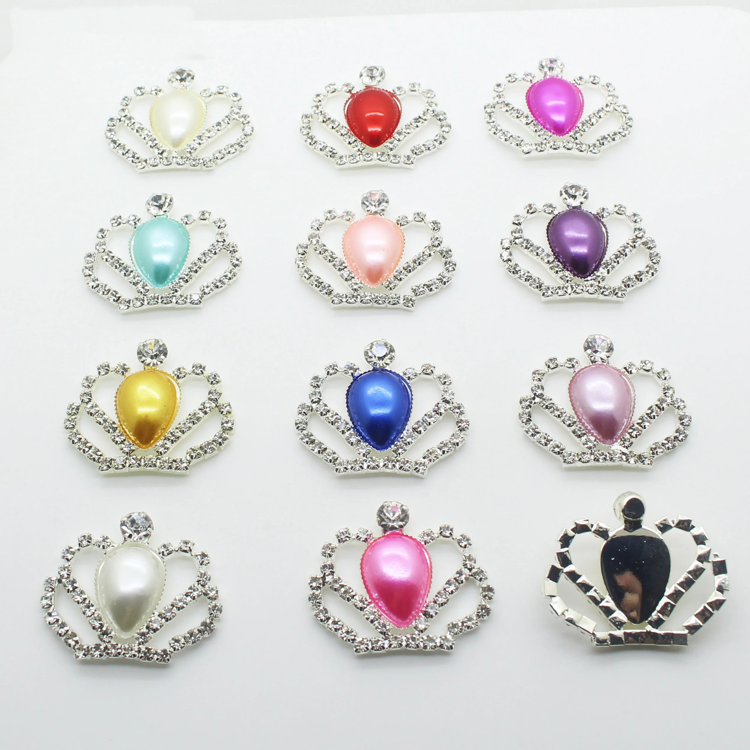 

10pc New Mosaic Pearl Diamond Crown Button Decoration Dress Romantic Wedding Dress Bowknot