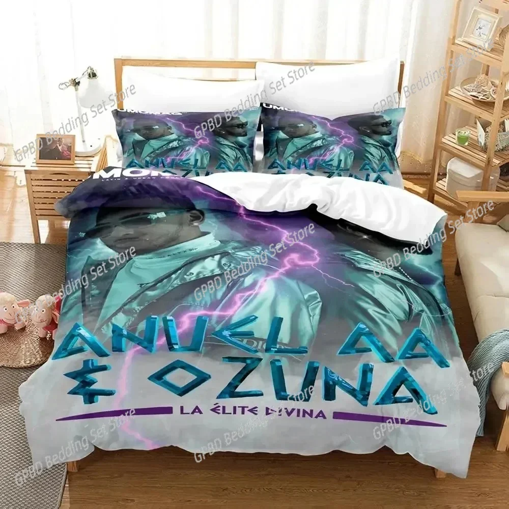 3D Print Anuel Aa Real Hasta La Bedding Set Duvet Cover Bed Set Quilt Cover Pillowcase Comforter king Queen Size Boys Adult