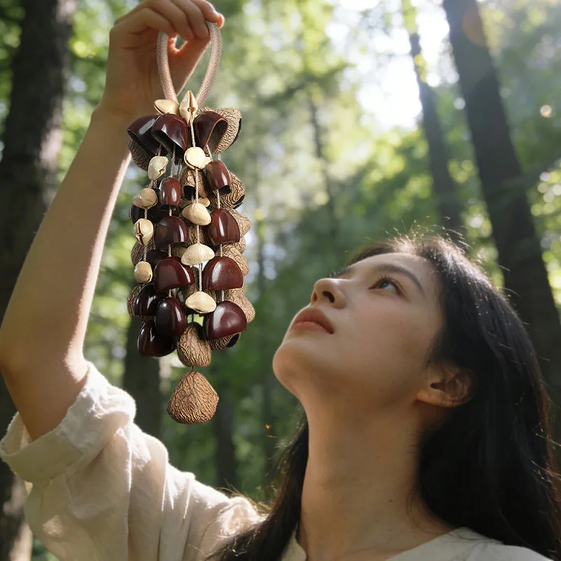 

Ветряные колокольчики ручной работы из натуральных фруктовых скорлупок для медитации, звукотерапии, йоги, украшения дома и балкона