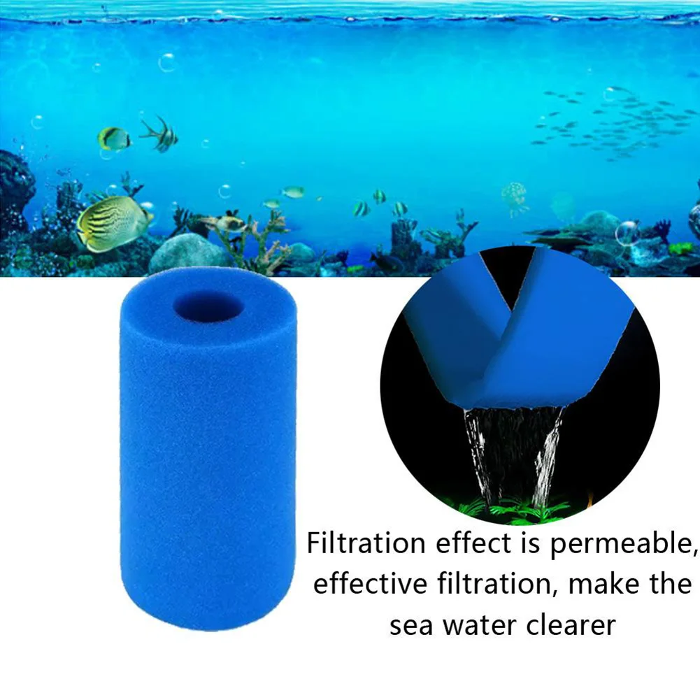 Blue New Sponge Filter Washable Reusable Cleaning Tool Foam Sponge Cartridge Sponge Filter Swimming Pool Filter