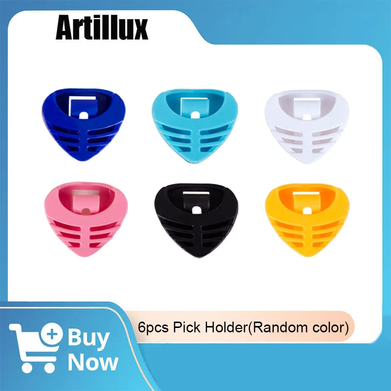 

6Pcs Pick Holder with Adhesive Back and Spring Random Color High-Quality Plastic Material for Guitar Parts & Accessories