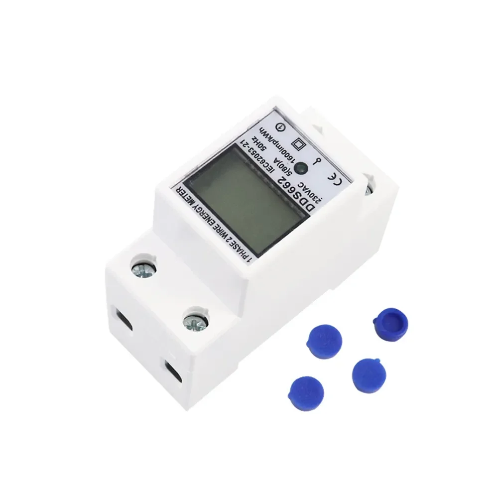 

AC 220V Single Phase Two Wire DIN-Rail Energy Meter LCD Digital Display Wattmeter Power Consumption Energy Electric Meter kWh