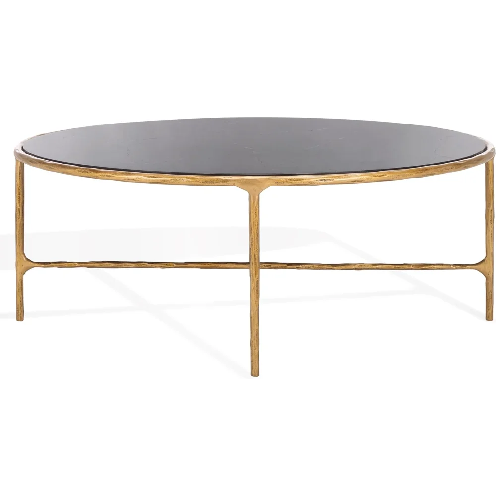 SAFAVIEH Couture Collection Jessa Brass Base & Black Marble Top Oval Coffee Table, Fully Assembled