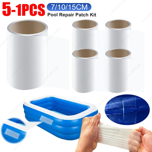 Kit de reparación de parches inflables de TPU, reparación de parches de piscina impermeables para colchón de aire, casa de rebote, tienda de campaña, 1-5 uds.